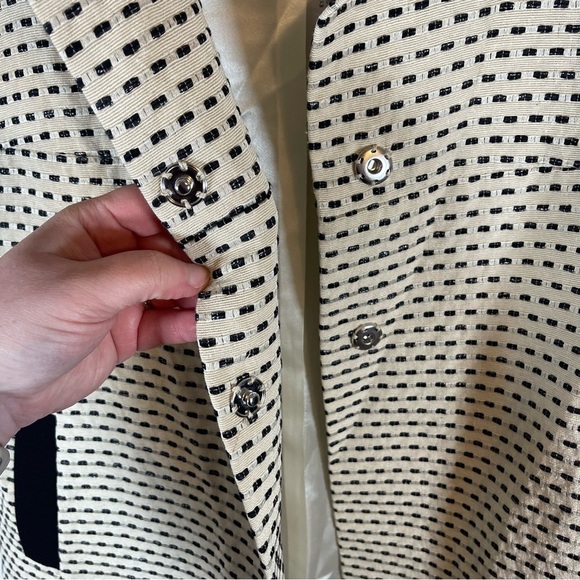 NWT axara paris Cream & black Jacket midi button snap size French 38/US Medium - Picture 4 of 12